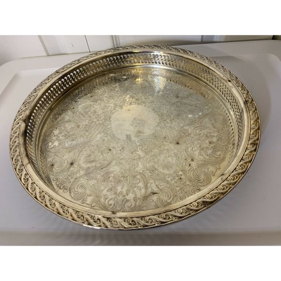 silver plated serving tray WM Rogers & Son Spring Flower‎ design - Picture 3 of 6